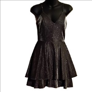 Love, Nicky Lew Black/ Shimmer  Glitter Mini Dress. Size Medium.